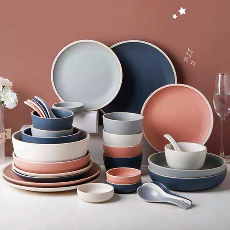 Ceramic Dinner plates Steak Food Plate Dessert Dishes Nordic Style Tableware Dinner Set Salad Soup Bowl for Kitchen Hotel