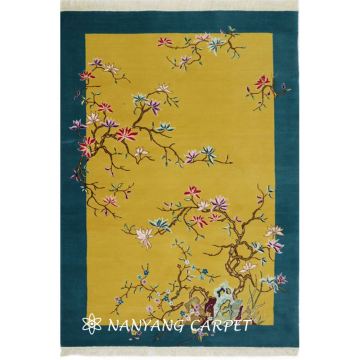 4'x6' Handwoven Chinese Wool Silk Carpet