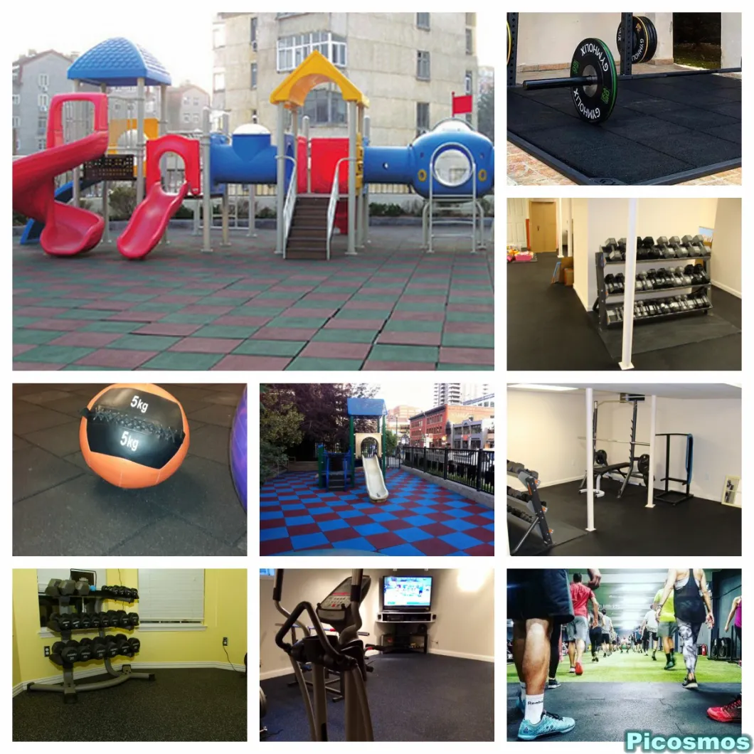 Indoor Gym Children Play Area Ground Rubber EPDM Safety Flooring Tile Mat