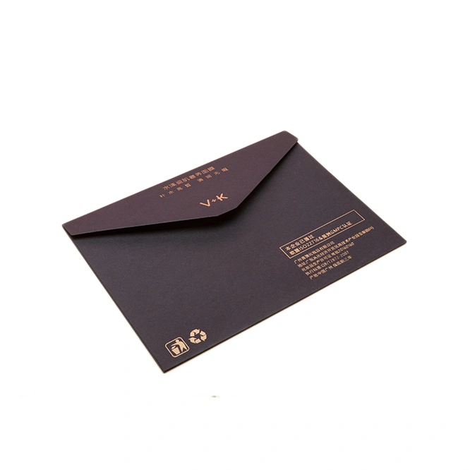 Custom Wholesale Logo Embossed Black Cardboard Envelope