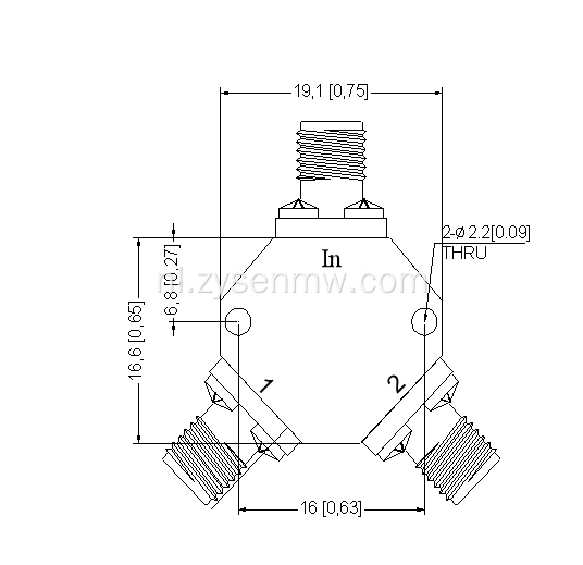 DC-27GHZ 2-weg resistieve Power Divider