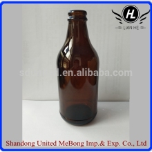 Wholesale 300ml amber glass beer bottle with crown cap