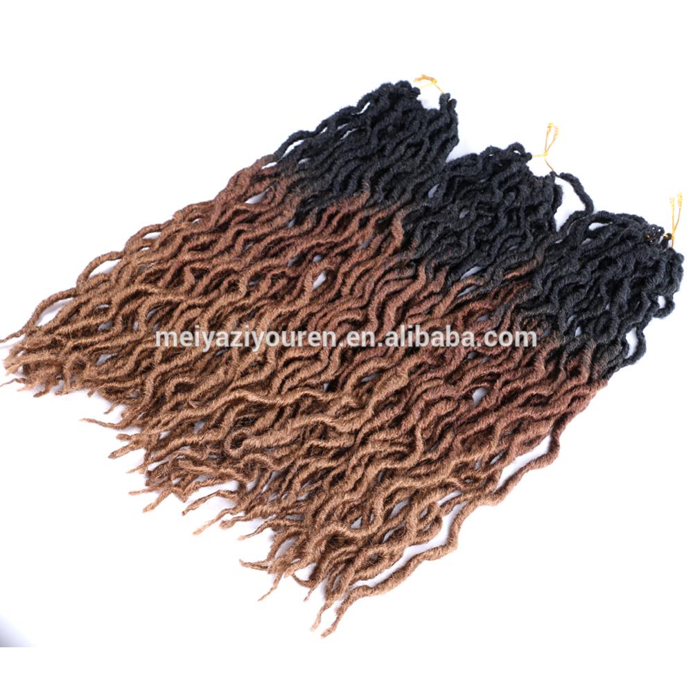 MYZYR 100g synthetic 18inch 24 stands ombre jumbo dreadlock hair golden locs curly Africa spring Twist Goddess faux locs braid