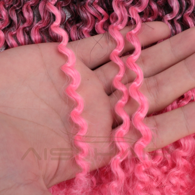 Aisi Hair Best Selling Wholesale Long Marly Bob Twisted Ombre Pink Dark Root Fiber Synthetic Crochet Braiding Hair Extensions