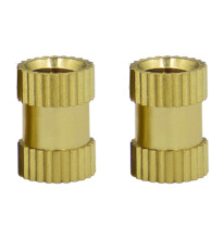 Fastener knurled thread insert brass nut