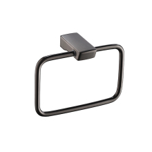 Square Brushed Nickel Bathroom Towel Ring