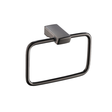 Square Brushed Nickel Bathroom Towel Ring
