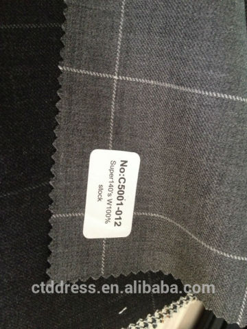 2014 high quality worsted suit wool fabric 100% wool fabric bespoke suit