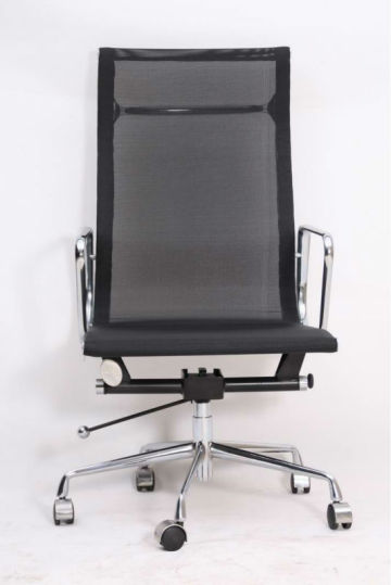 mesh chrome office chair with armrest