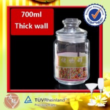 Cheap wholesale 700ml airtight lid glass kitchen canister sets