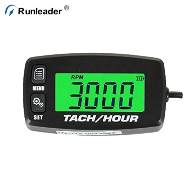 Runleader Inductive Tachometer with Backlit Display, Hour Meter, Flash Alerts & Service Alarms for Gasoline Engine ATV/UTV