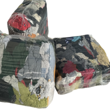 100% Cotton Terry Fabric Wiping Cloths - Dark Mixed Color Industrial Cleaning Rags