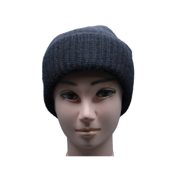Soft Black Fleece Knitted Hat
