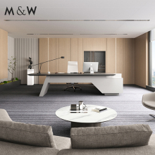 M&W Modern Boss Office Furniture Wooden Veneer Executive Desk