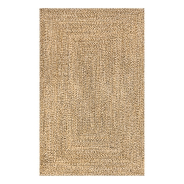 polypropylene braided woven brown outdoor patio floor rug