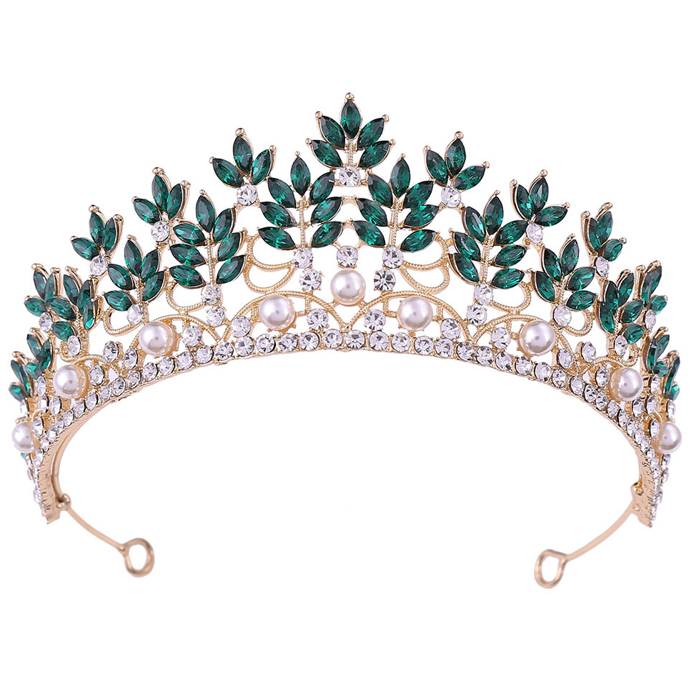 Bridal Tiara Crystal Leaves Set with Diamond Wedding Accessories Bridal Tiara Headband