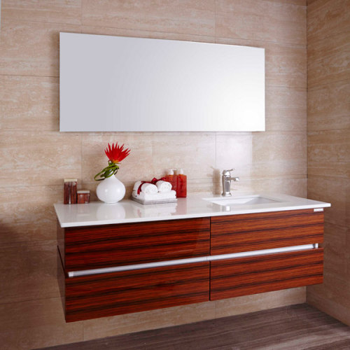 Brazil Acid Wood Veneer High Gloss Bathroom Cabinet