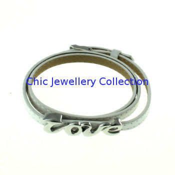 High Polishing Link Chain Leather Wrist Bracelets For Promotion