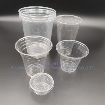 clear PLA cup different oz with FLAT lids