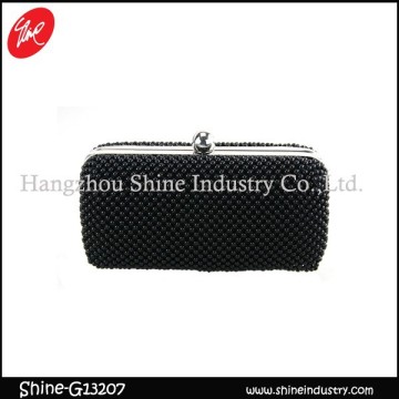 beaded black evening bag/clutch bag/party bag