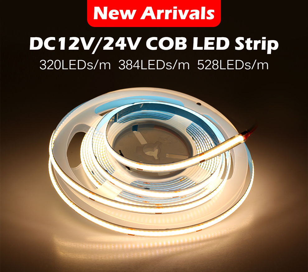 مصنع تخصيص COB Flex LED شرائح مرنة مقاومة للماء 384 LEDS/M FPC COB LED ضوء