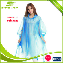 Plastic Disposable Womens Rain Coat with hood