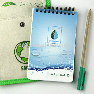 Eco waterproof fabric bag with stone paper notebook stationery earth friendly products