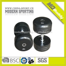 high quality black rubber coated dumbbell,Pro-style dumbbell