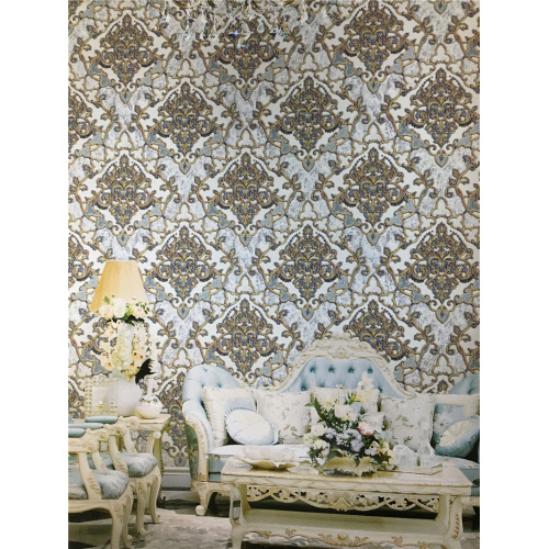 1.06 M 3D Damask PVC Wallpaper untuk Dekorasi Kamar Tidur