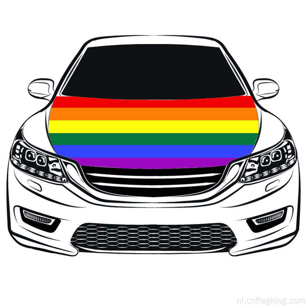 100*150 cm De Wk vlag Regenboog Vlag Auto Kap vlag Hoge elastische stof