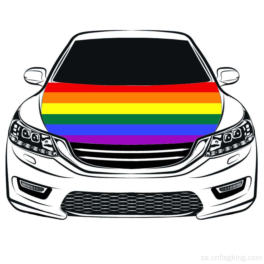 100 * 150cm World Cup-flaggan Rainbow Flag Car Hood-flagga Högelastiskt tyg