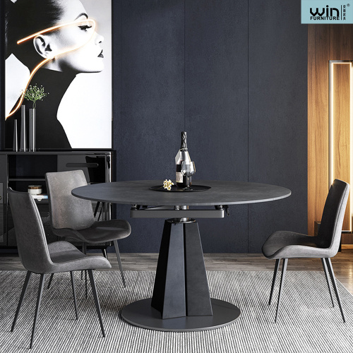 Rotating Rock Plate Simple Dining Table Set