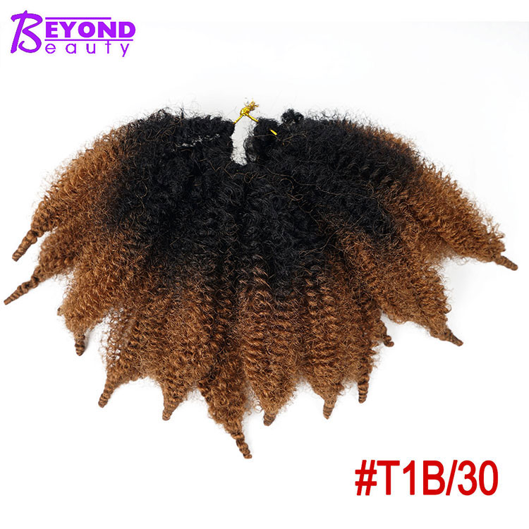 8inch Short Crochet Marley Hair Soft Afro Kinky Twist Crochet Braids Synthetic Braiding Hair Black Brown