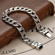 Vintage Thai Sterling Silver Dragon Bracelet for Men