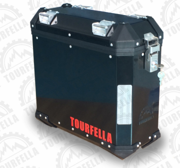 Motorcycle side box 35L for any types of motorcycle/Black, Aluminum