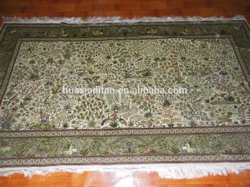 persian double knots silk carpet handmade pure silk carpet