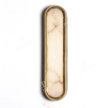 High Quality Steel Antique Nickel Faux Alabaster LED Wall Lamp