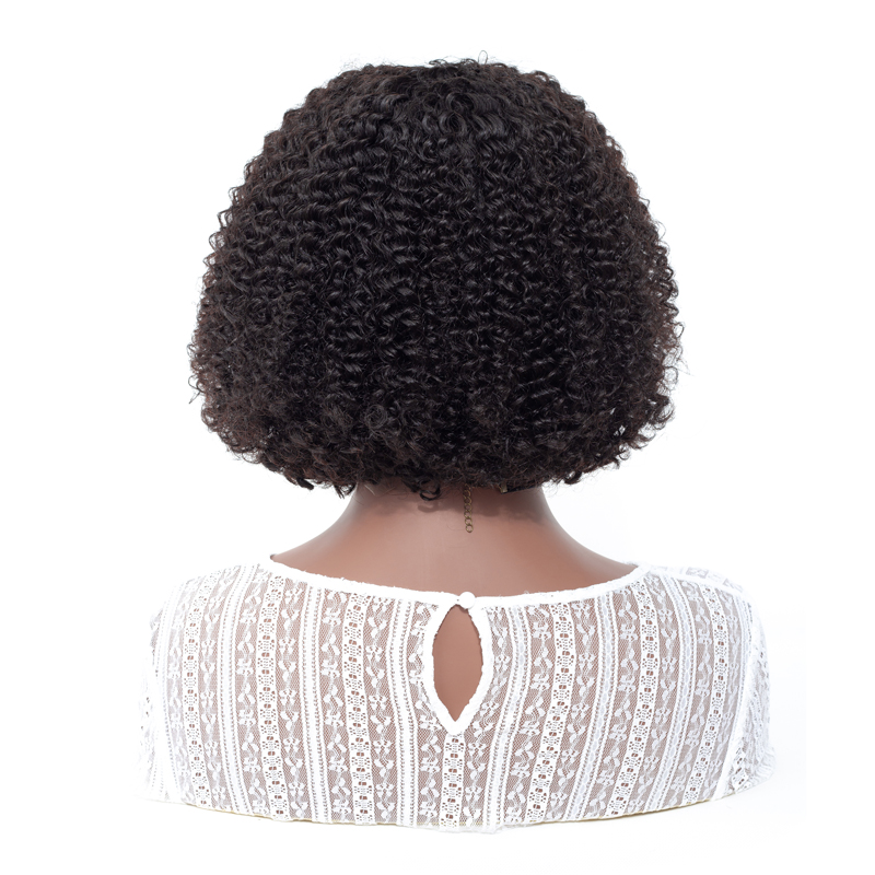 Hot Sale Transparent Lace Frontal Closure Kinky Curly Wig Human Hair,Pre Plucked Brazilian Short Bob Curly Wig With Baby Hair