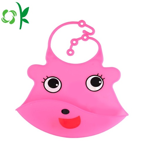 Printing Cute Silicone Baby Apron Bibs With Pocket
