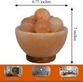 Natural Himalayan Salt Ball Bowl Lamp Authentic Crystal Stone, premiumkvalitet Wood Base With Dimmer Switch Oils Diffusor