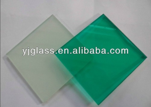 green tinted laminated glass with 2 interlayers