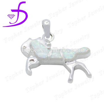 2016 opal Anniversary horse shaped opal pendant white opal mens pendant