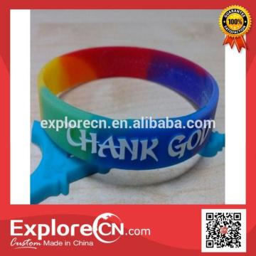 2016 NEW Fashion logo embossed with tie dye silicone rubber wristband