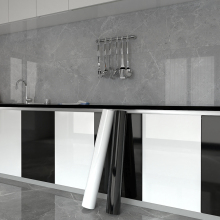 Modern White Glossy Waterproof Oil-Proof Flame Retardant Peel and Stick Wallpaper for Kitchens