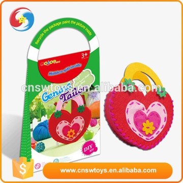 Heart shape kids handbag Kid painting toy education toy for 7years