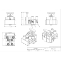 Terminal de fusible de 3 polos para fusible