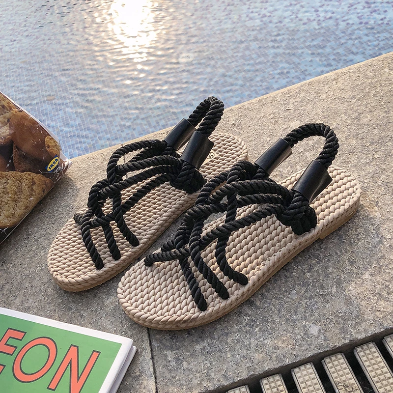 Wholesale Rope Sandals Summer Beach Sandals Girl's Handmade Rope Sandals