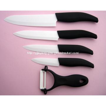 Block ceramic knives set with ABS injection handle and peeler