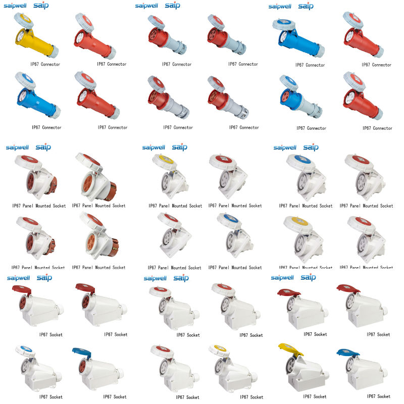 SAIPWELL electronic 16a ip68 waterproof sockets and plugs
