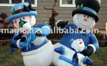 Inflatable Famil Snowman Stuff Ornament Christmas Decoration for Sale